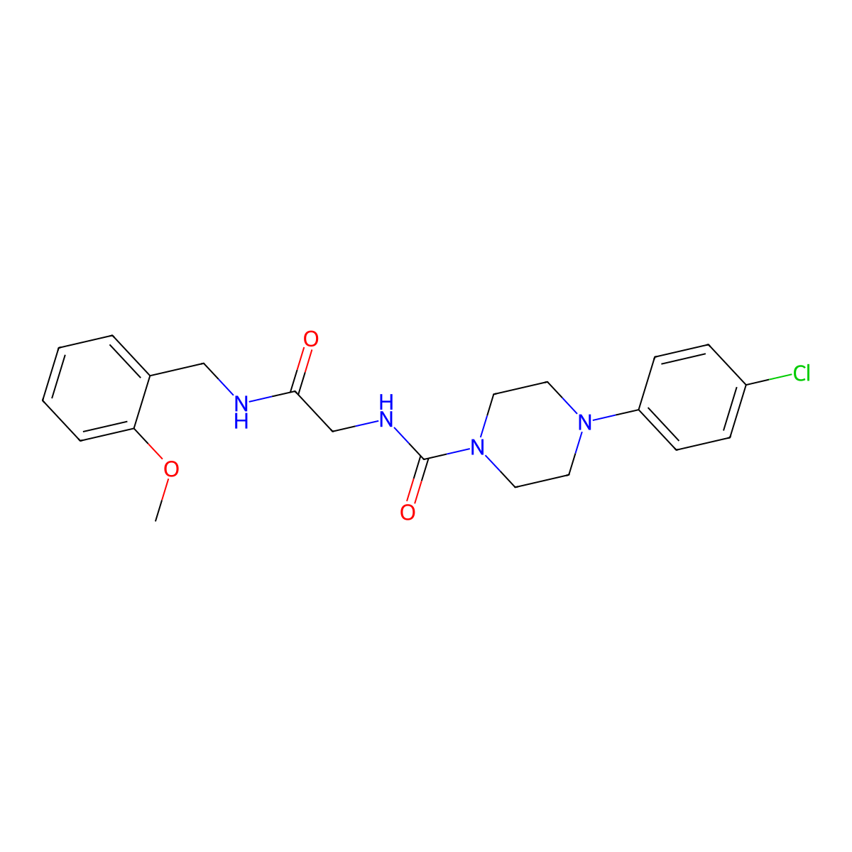 4-(4-chlorophenyl)-N-{2-[(2-methoxybenzyl)amino]-2-oxoethyl}piperazine-1-carboxamide molecular structure, CAS 1324066-69-4