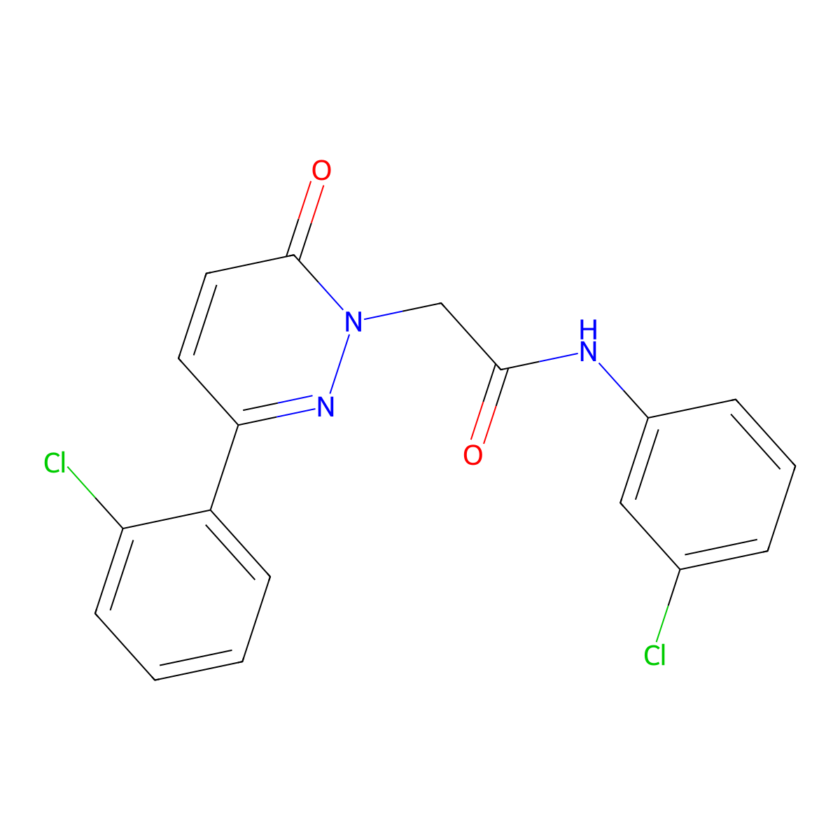 N-(3-chlorophenyl)-2-[3-(2-chlorophenyl)-6-oxopyridazin-1(6H)-yl]acetamide molecular structure, CAS 1324066-86-5