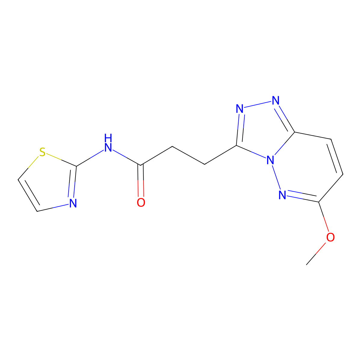 3-(6-methoxy-[1,2,4]triazolo[4,3-b]pyridazin-3-yl)-N-(thiazol-2-yl)propanamide molecular structure, CAS 1324067-19-7
