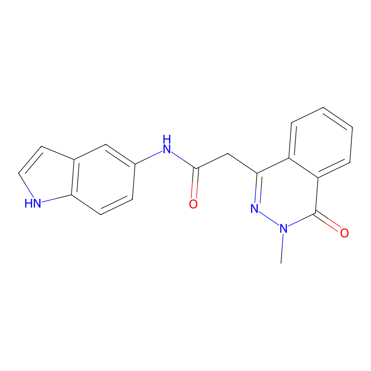 N-(1H-indol-5-yl)-2-(3-methyl-4-oxo-3,4-dihydrophthalazin-1-yl)acetamide molecular structure, CAS 1324067-56-2
