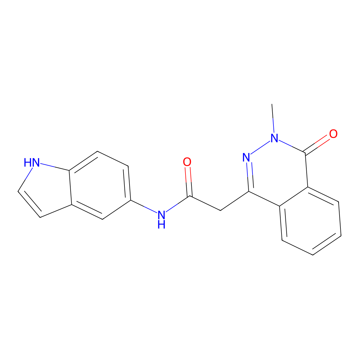 N-(1H-indol-5-yl)-2-(3-methyl-4-oxo-3,4-dihydrophthalazin-1-yl)acetamide molecular structure, CAS 1324067-56-2