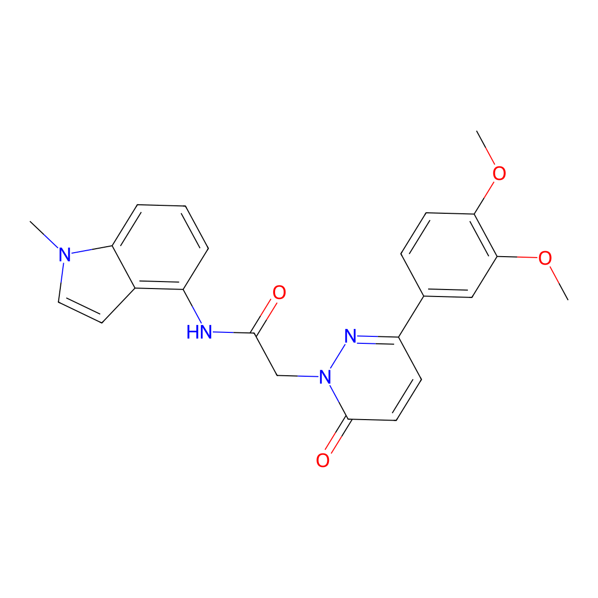 2-[3-(3,4-dimethoxyphenyl)-6-oxopyridazin-1(6H)-yl]-N-(1-methyl-1H-indol-4-yl)acetamide molecular structure, CAS 1324067-58-4