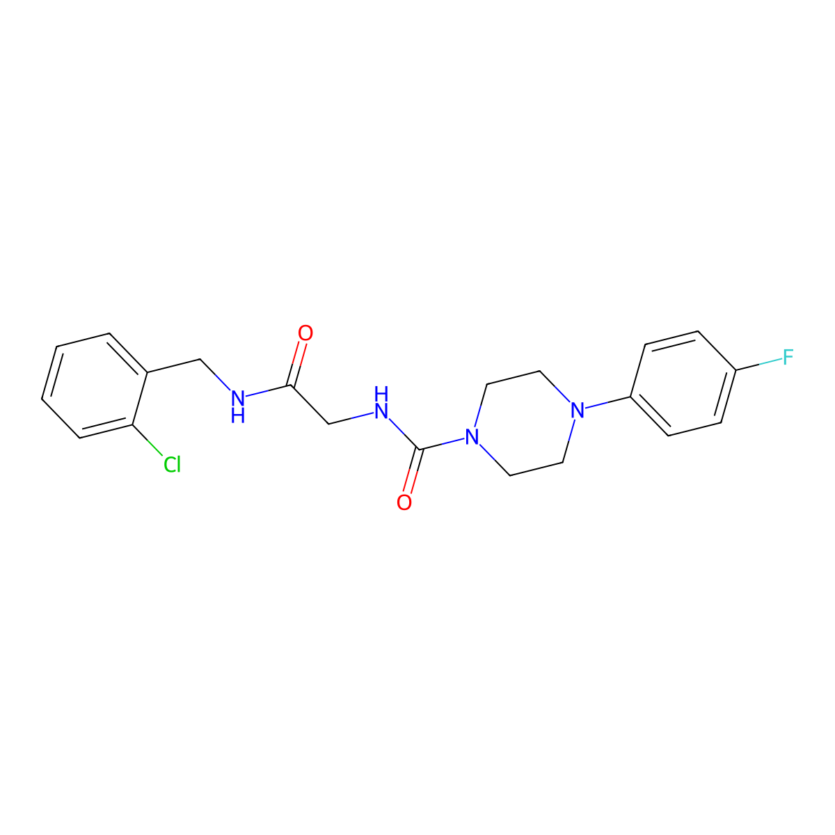 N-{2-[(2-chlorobenzyl)amino]-2-oxoethyl}-4-(4-fluorophenyl)piperazine-1-carboxamide molecular structure, CAS 1324067-70-0