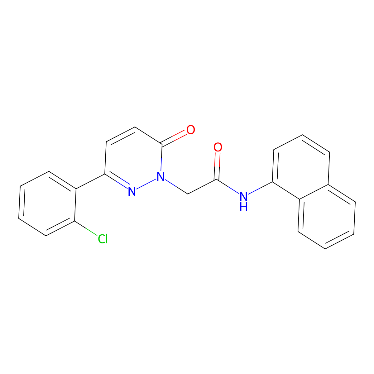 2-[3-(2-chlorophenyl)-6-oxopyridazin-1(6H)-yl]-N-(naphthalen-1-yl)acetamide molecular structure, CAS 1324067-71-1