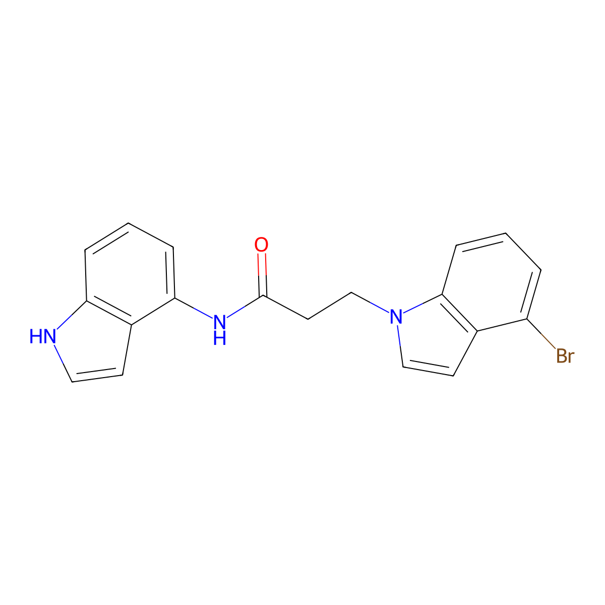 3-(4-bromo-1H-indol-1-yl)-N-(1H-indol-4-yl)propanamide molecular structure, CAS 1324067-95-9