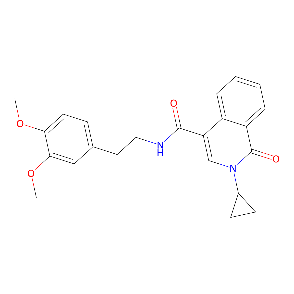2-cyclopropyl-N-[2-(3,4-dimethoxyphenyl)ethyl]-1-oxo-1,2-dihydroisoquinoline-4-carboxamide molecular structure, CAS 1324068-18-9