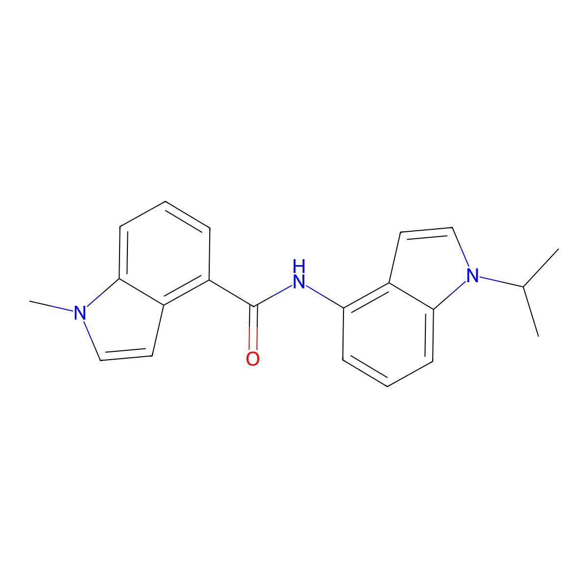 1-methyl-N-[1-(propan-2-yl)-1H-indol-4-yl]-1H-indole-4-carboxamide molecular structure, CAS 1324068-29-2