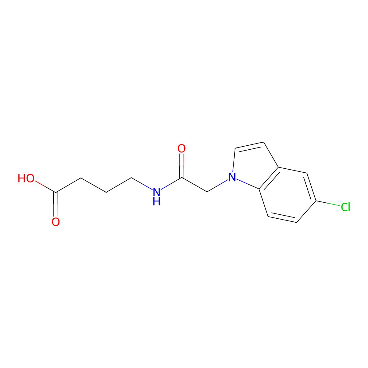 4-{[(5-chloro-1H-indol-1-yl)acetyl]amino}butanoic acid molecular structure, CAS 1324068-40-7