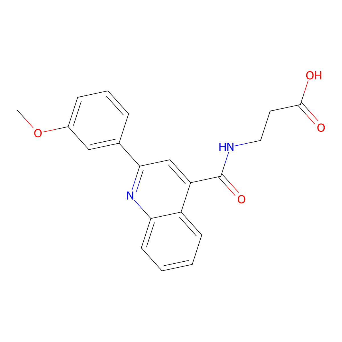 N-{[2-(3-methoxyphenyl)quinolin-4-yl]carbonyl}-beta-alanine molecular structure, CAS 1324068-47-4