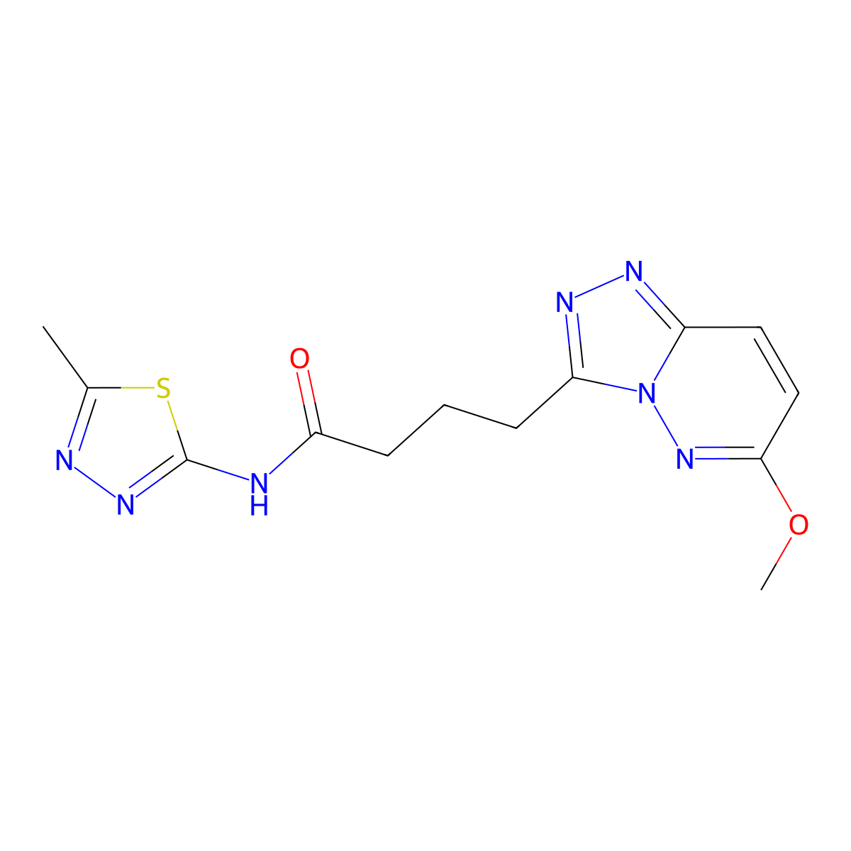 4-(6-methoxy-[1,2,4]triazolo[4,3-b]pyridazin-3-yl)-N-(5-methyl-1,3,4-thiadiazol-2-yl)butanamide molecular structure, CAS 1324068-50-9