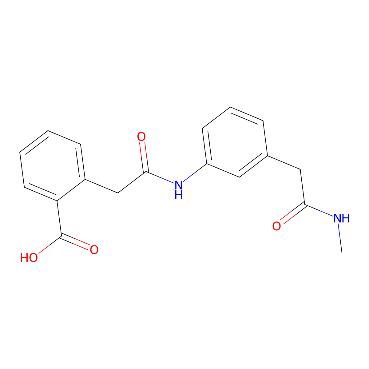 2-(2-((3-(2-(Methylamino)-2-oxoethyl)phenyl)amino)-2-oxoethyl)benzoic acid molecular structure, CAS 1324068-79-2