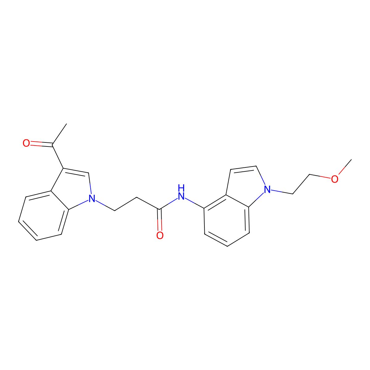 3-(3-acetyl-1H-indol-1-yl)-N-[1-(2-methoxyethyl)-1H-indol-4-yl]propanamide molecular structure, CAS 1324069-09-1
