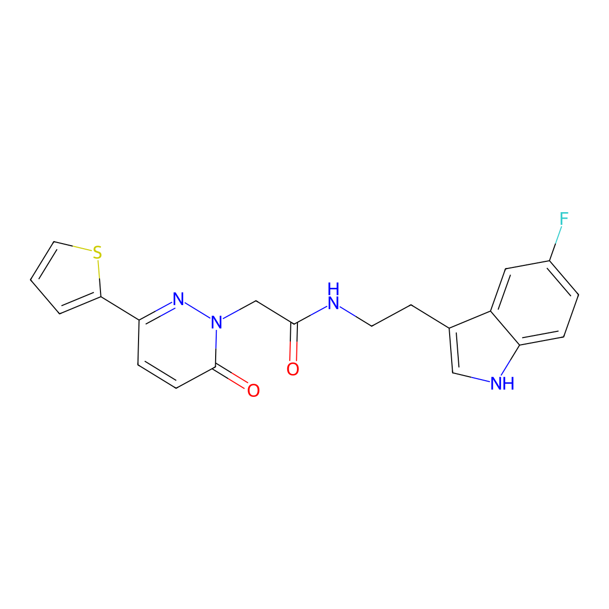 N-[2-(5-fluoro-1H-indol-3-yl)ethyl]-2-[6-oxo-3-(thiophen-2-yl)pyridazin-1(6H)-yl]acetamide molecular structure, CAS 1324069-16-0