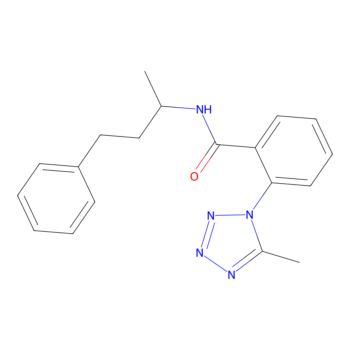 2-(5-methyl-1H-tetrazol-1-yl)-N-(4-phenylbutan-2-yl)benzamide molecular structure, CAS 1324069-18-2