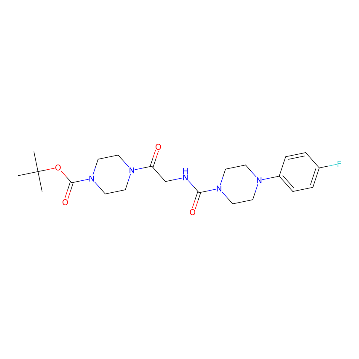 tert-butyl 4-(N-{[4-(4-fluorophenyl)piperazin-1-yl]carbonyl}glycyl)piperazine-1-carboxylate molecular structure, CAS 1324069-25-1