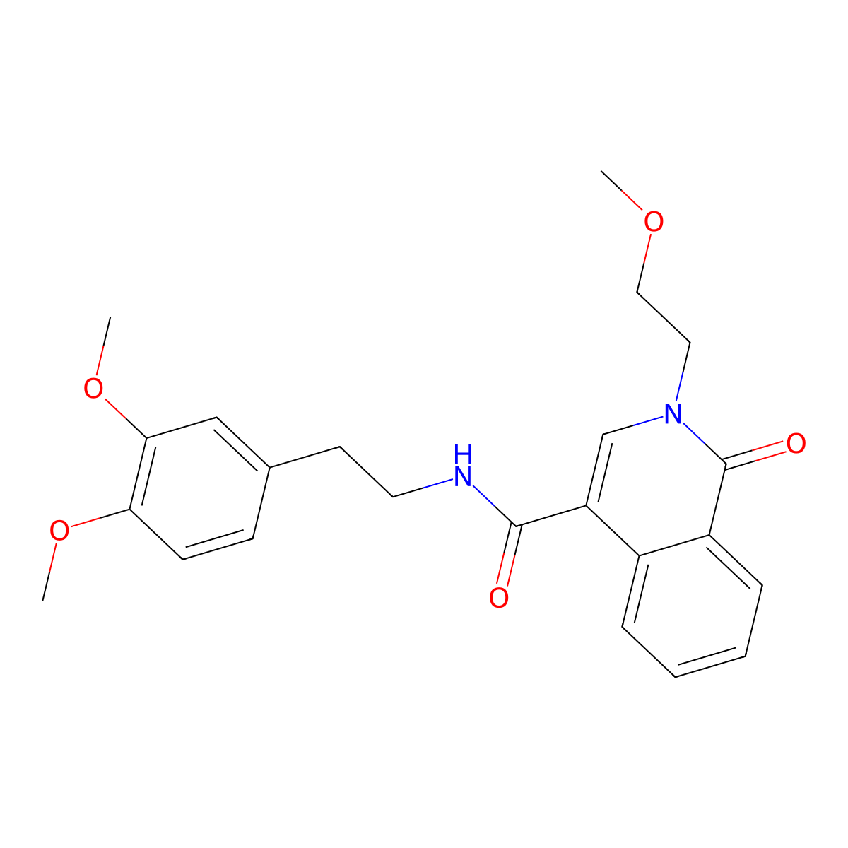 N-[2-(3,4-dimethoxyphenyl)ethyl]-2-(2-methoxyethyl)-1-oxo-1,2-dihydroisoquinoline-4-carboxamide molecular structure, CAS 1324069-49-9