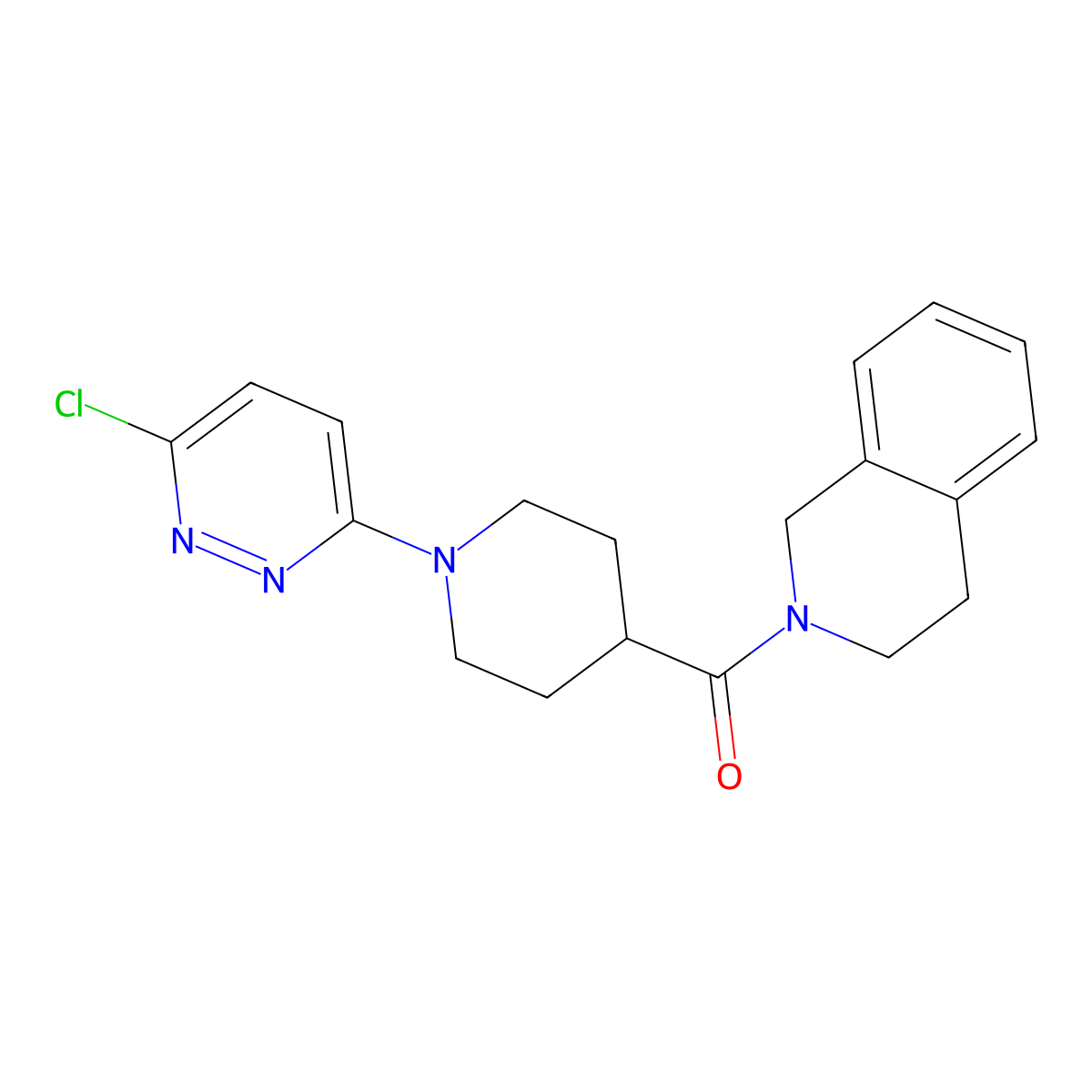 (1-(6-chloropyridazin-3-yl)piperidin-4-yl)(3,4-dihydroisoquinolin-2(1H)-yl)methanone molecular structure, CAS 1324069-65-9