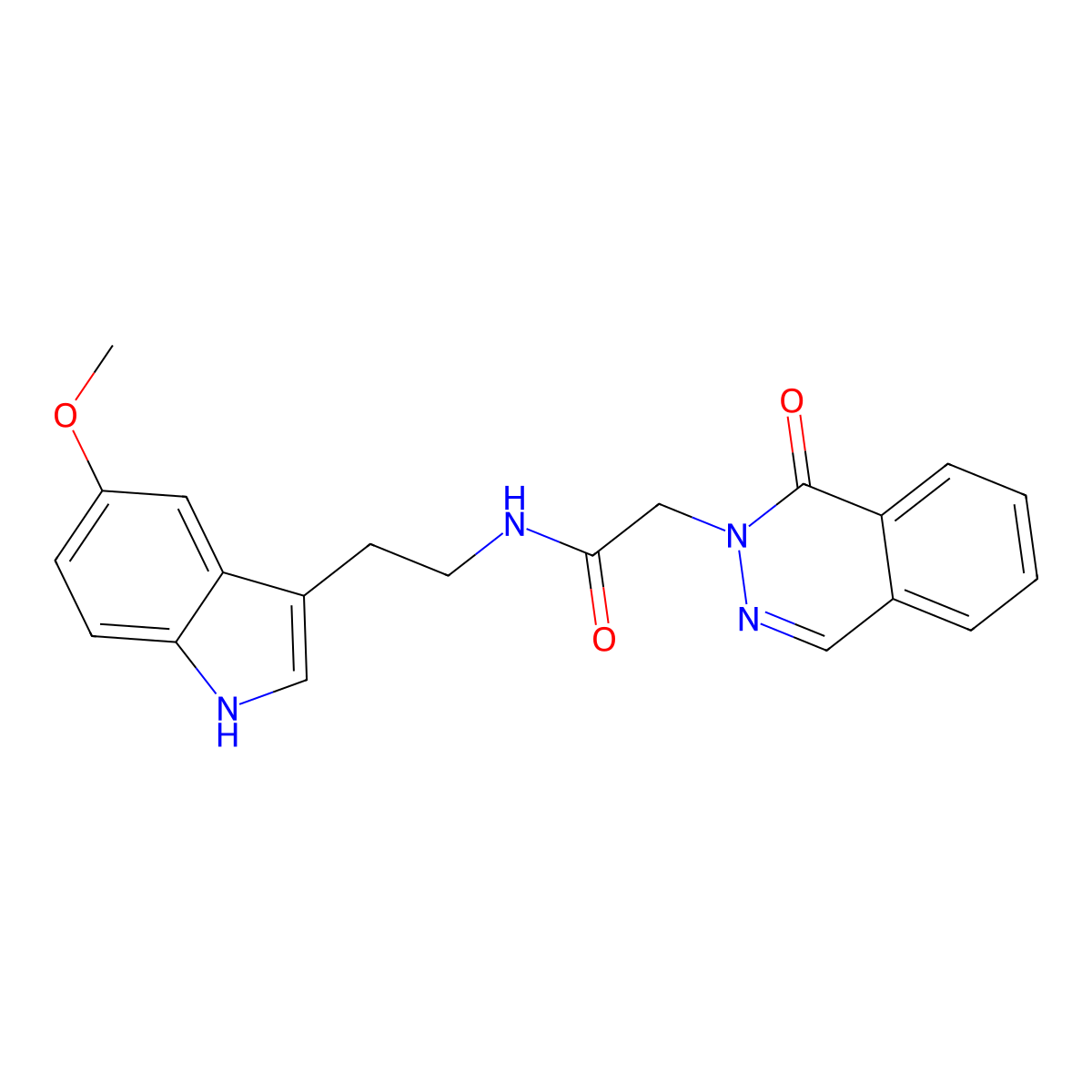 N-[2-(5-methoxy-1H-indol-3-yl)ethyl]-2-(1-oxophthalazin-2(1H)-yl)acetamide molecular structure, CAS 1324069-66-0