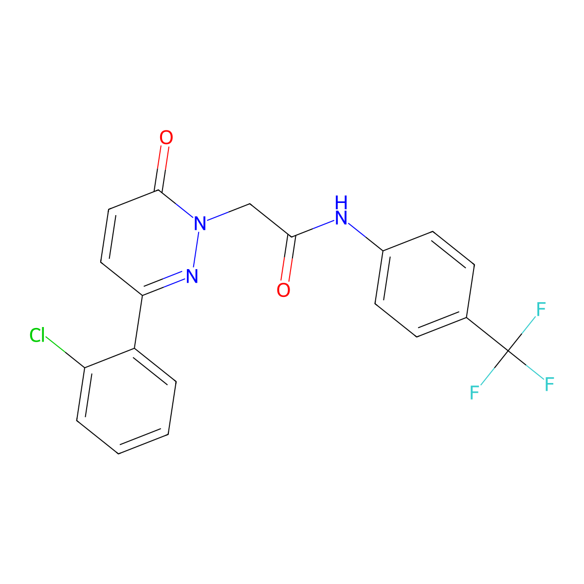 2-[3-(2-chlorophenyl)-6-oxopyridazin-1(6H)-yl]-N-[4-(trifluoromethyl)phenyl]acetamide molecular structure, CAS 1324069-68-2