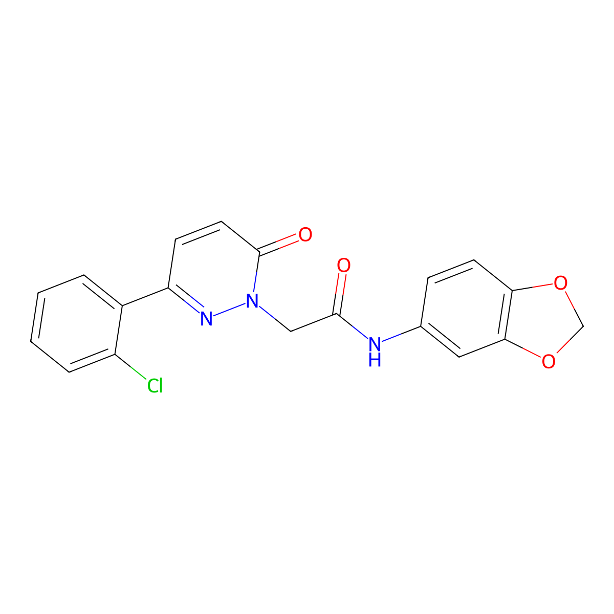 N-(1,3-benzodioxol-5-yl)-2-[3-(2-chlorophenyl)-6-oxopyridazin-1(6H)-yl]acetamide molecular structure, CAS 1324069-84-2