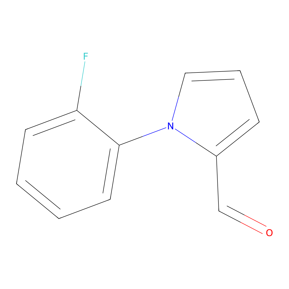 1-(2-fluorophenyl)-1H-pyrrole-2-carbaldehyde molecular structure, CAS 132407-65-9