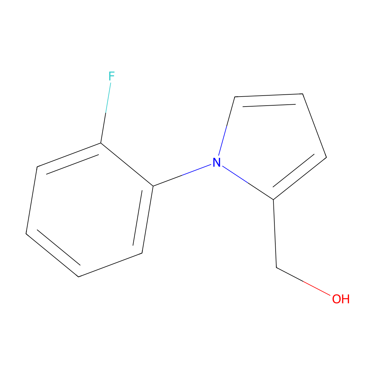 [1-(2-fluorophenyl)-1H-pyrrol-2-yl]methanol molecular structure, CAS 132407-66-0