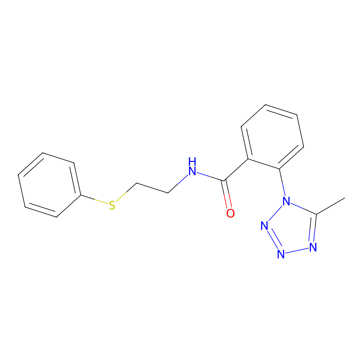 2-(5-methyl-1H-tetrazol-1-yl)-N-[2-(phenylsulfanyl)ethyl]benzamide molecular structure, CAS 1324070-00-9