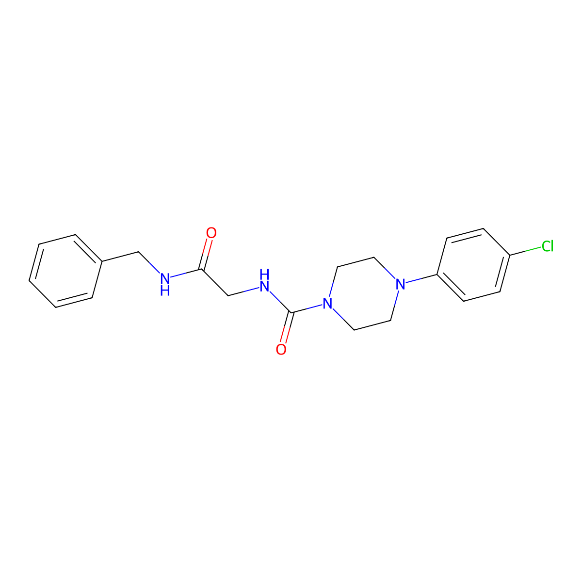 N-[2-(benzylamino)-2-oxoethyl]-4-(4-chlorophenyl)piperazine-1-carboxamide molecular structure, CAS 1324070-07-6