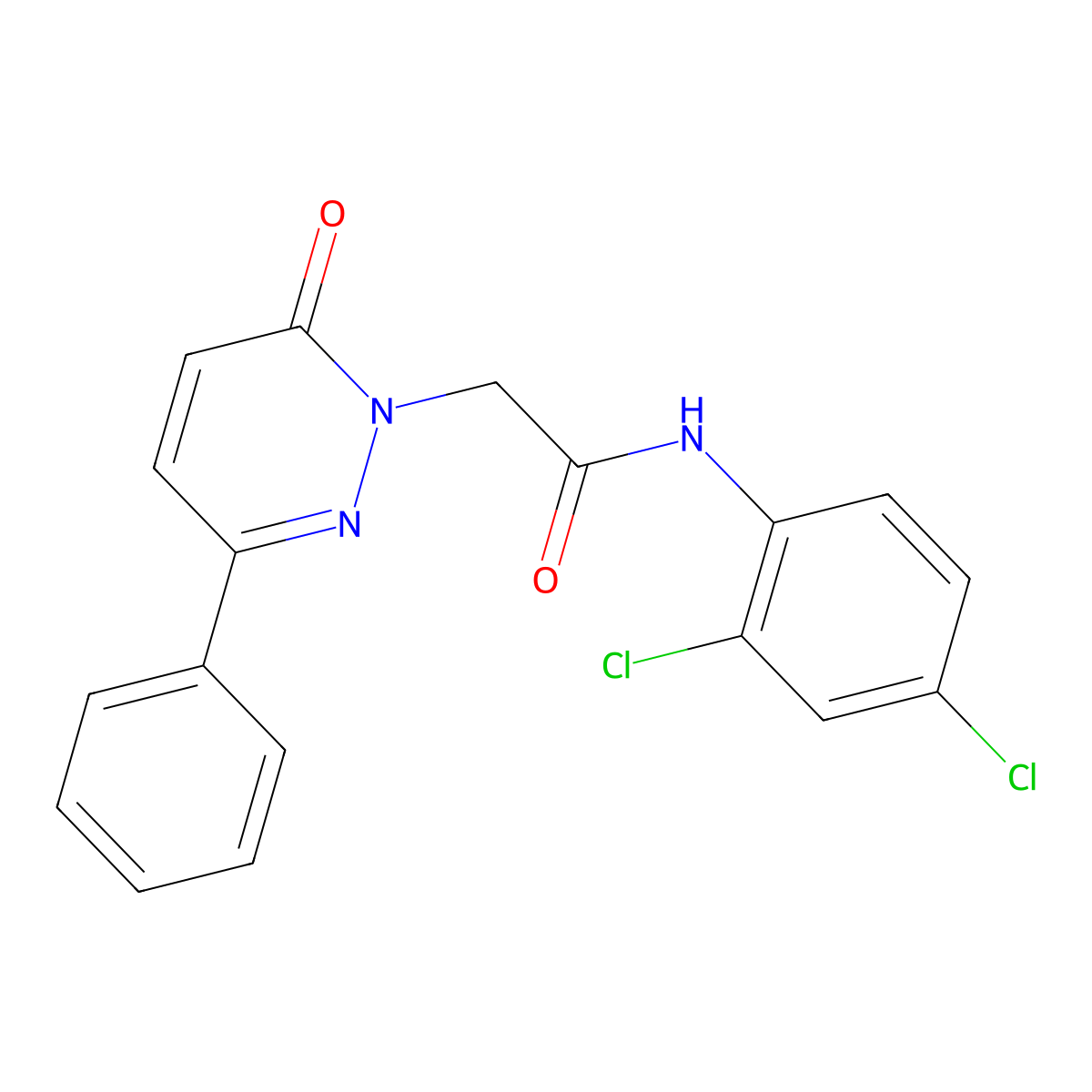 N-(2,4-dichlorophenyl)-2-(6-oxo-3-phenylpyridazin-1(6H)-yl)acetamide molecular structure, CAS 1324070-14-5