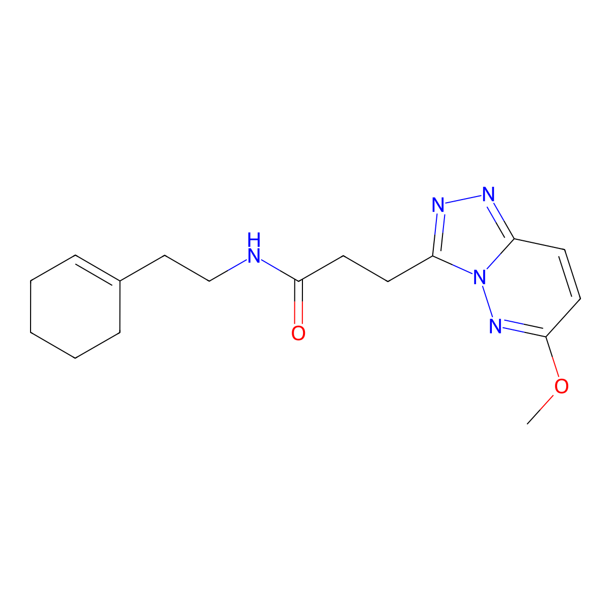 N-(2-(cyclohex-1-en-1-yl)ethyl)-3-(6-methoxy-[1,2,4]triazolo[4,3-b]pyridazin-3-yl)propanamide molecular structure, CAS 1324070-18-9