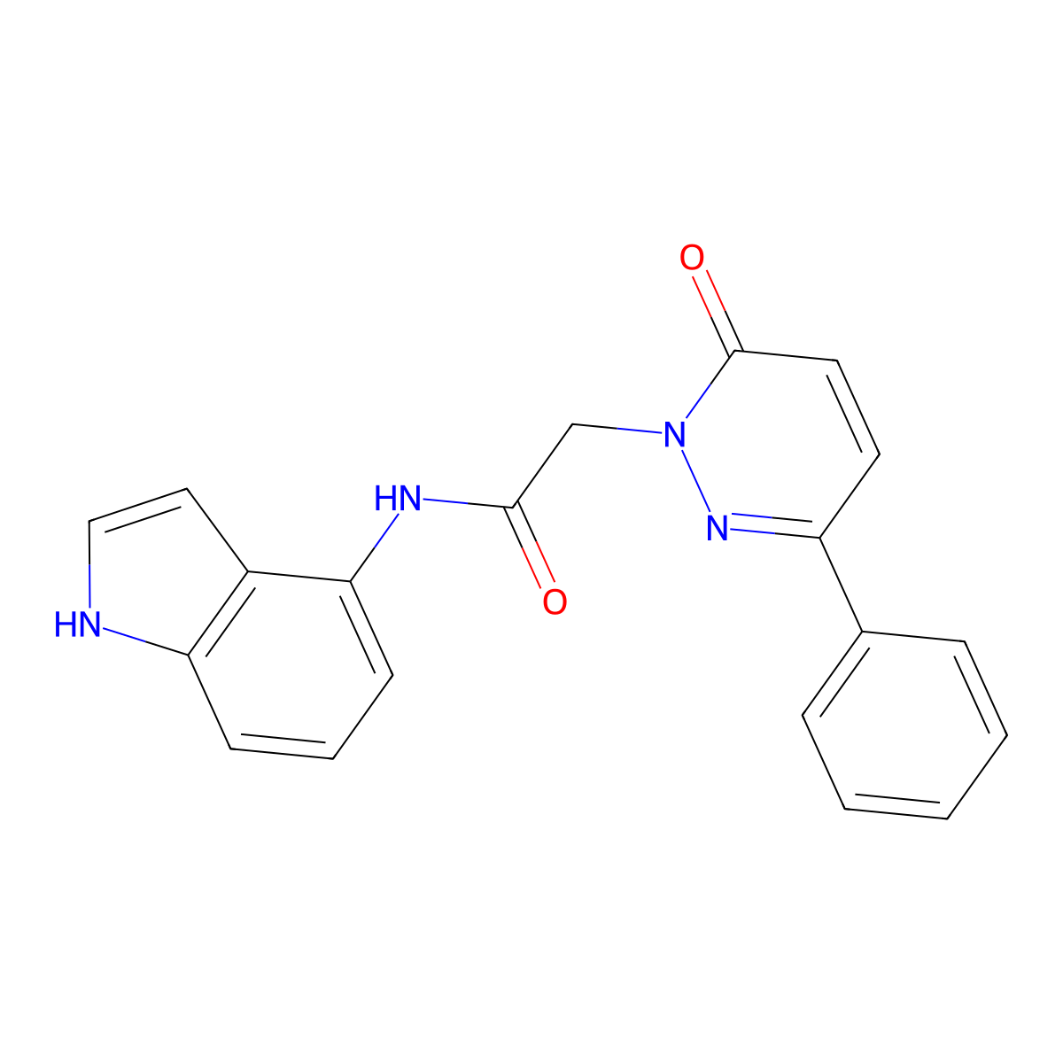 N-(1H-indol-4-yl)-2-(6-oxo-3-phenylpyridazin-1(6H)-yl)acetamide molecular structure, CAS 1324070-24-7
