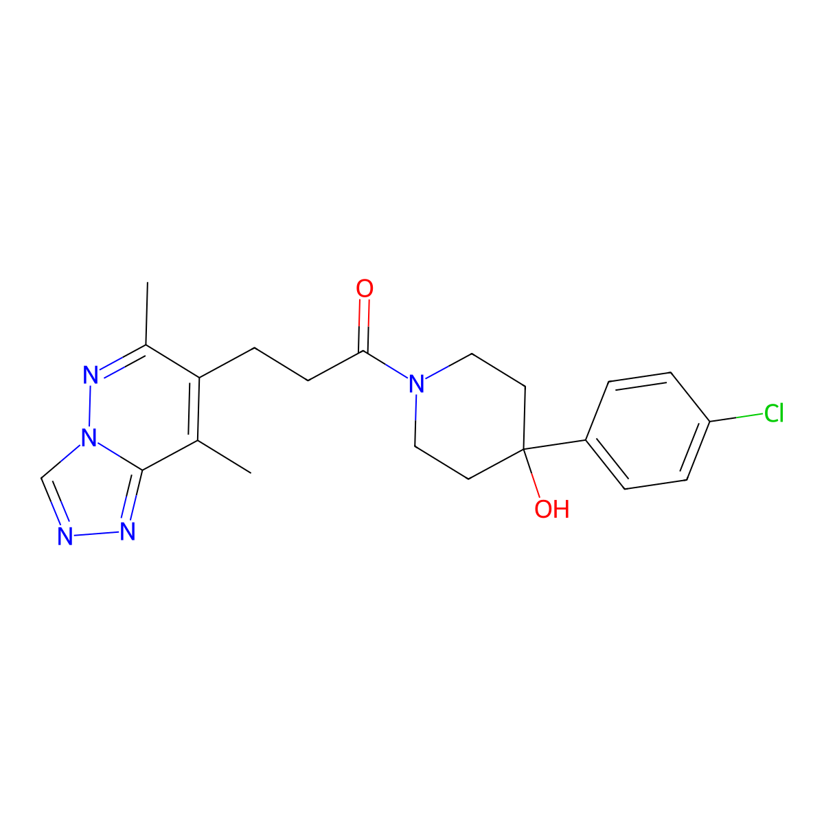 1-[4-(4-Chlorophenyl)-4-hydroxypiperidin-1-yl]-3-(6,8-dimethyl[1,2,4]triazolo[4,3-b]pyridazin-7-yl)propan-1-one molecular structure, CAS 1324070-36-1