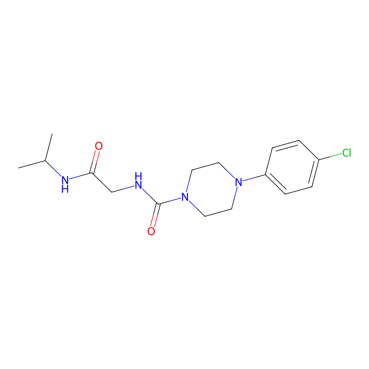 4-(4-chlorophenyl)-N-[2-oxo-2-(propan-2-ylamino)ethyl]piperazine-1-carboxamide molecular structure, CAS 1324070-44-1