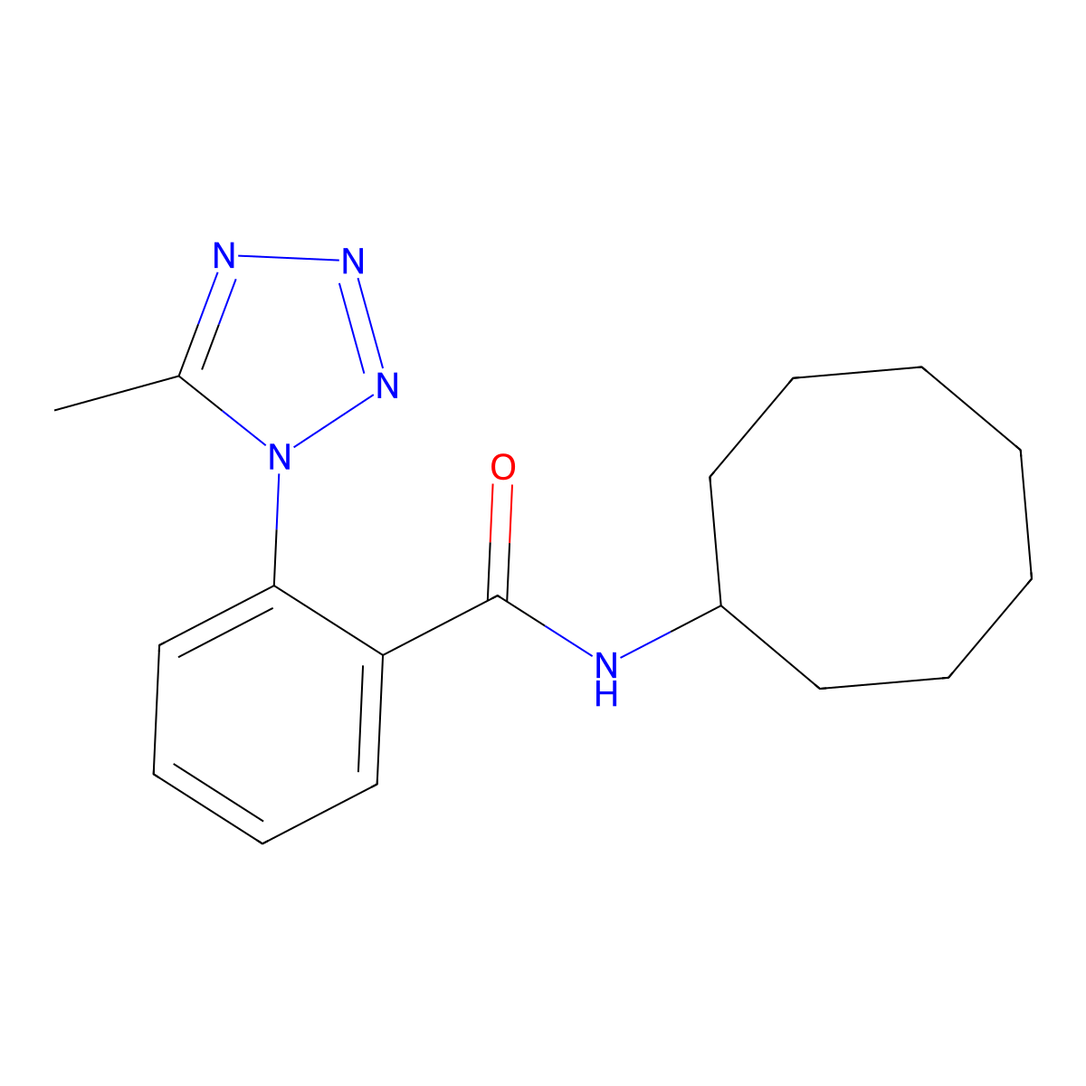 N-cyclooctyl-2-(5-methyl-1H-tetrazol-1-yl)benzamide molecular structure, CAS 1324070-62-3