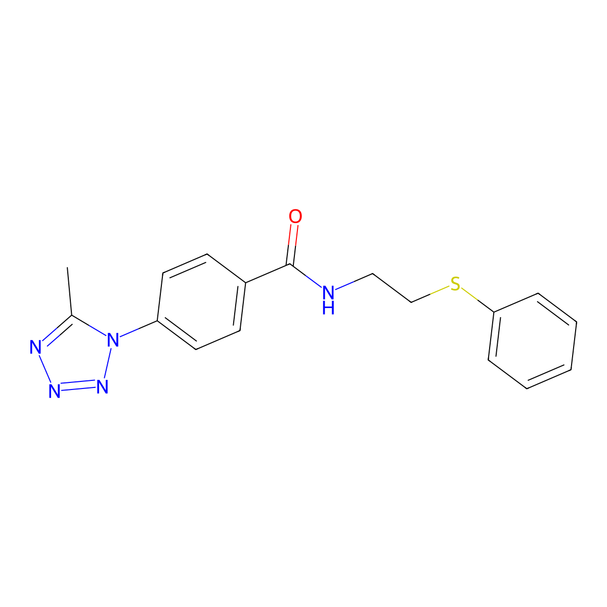 4-(5-methyl-1H-tetrazol-1-yl)-N-[2-(phenylsulfanyl)ethyl]benzamide molecular structure, CAS 1324070-71-4