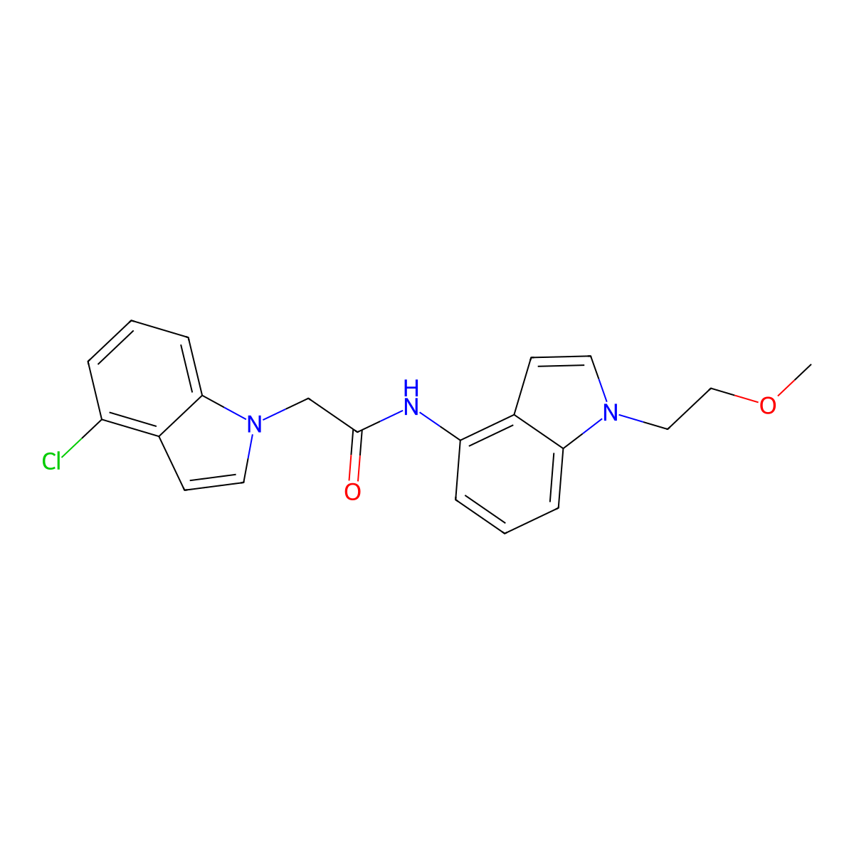 2-(4-chloro-1H-indol-1-yl)-N-[1-(2-methoxyethyl)-1H-indol-4-yl]acetamide molecular structure, CAS 1324070-81-6