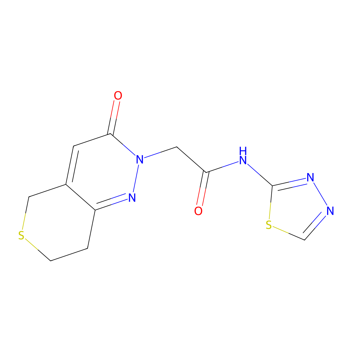 2-(3-oxo-3,5,7,8-tetrahydro-2H-thiopyrano[4,3-c]pyridazin-2-yl)-N-(1,3,4-thiadiazol-2-yl)acetamide molecular structure, CAS 1324070-88-3
