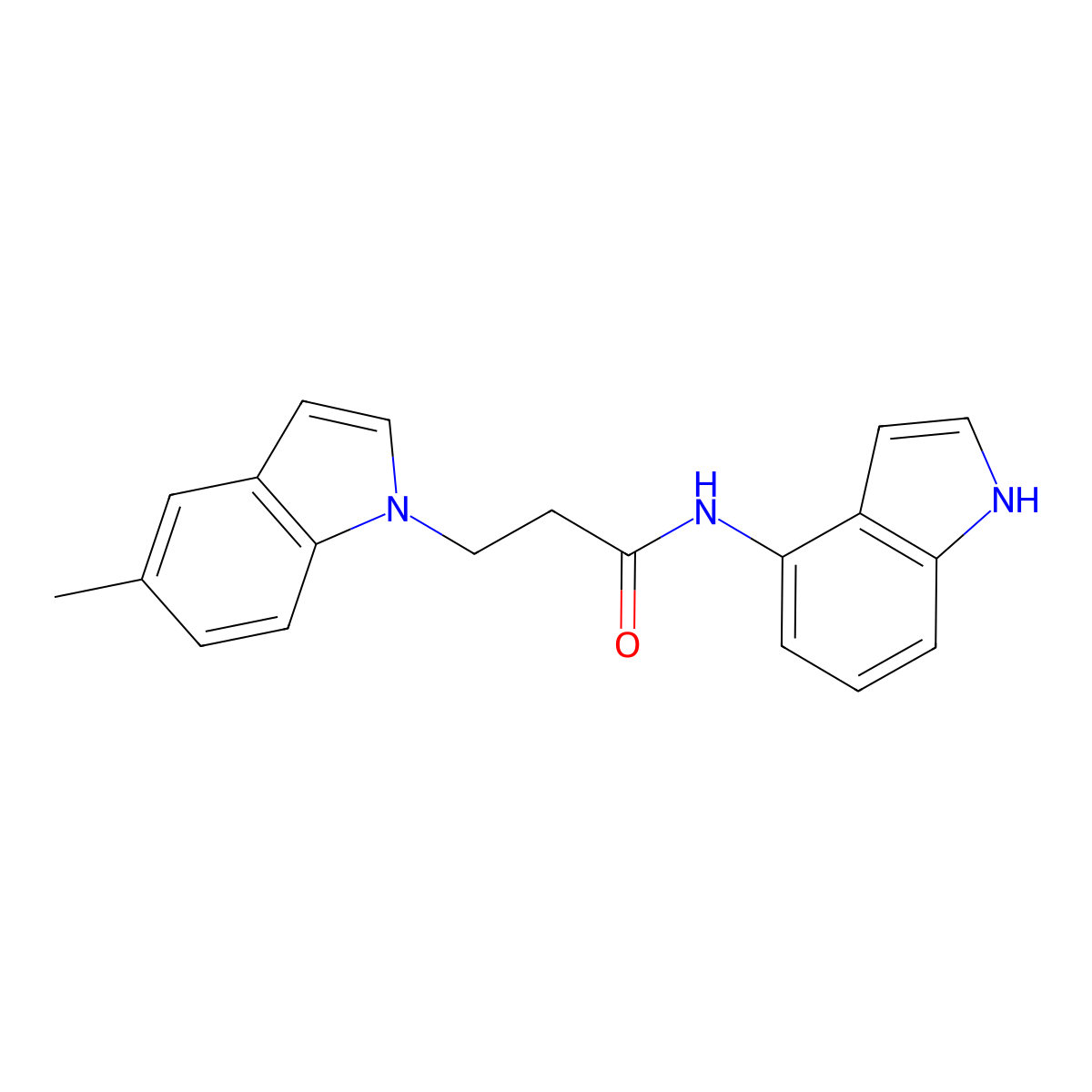N-(1H-indol-4-yl)-3-(5-methyl-1H-indol-1-yl)propanamide molecular structure, CAS 1324070-96-3