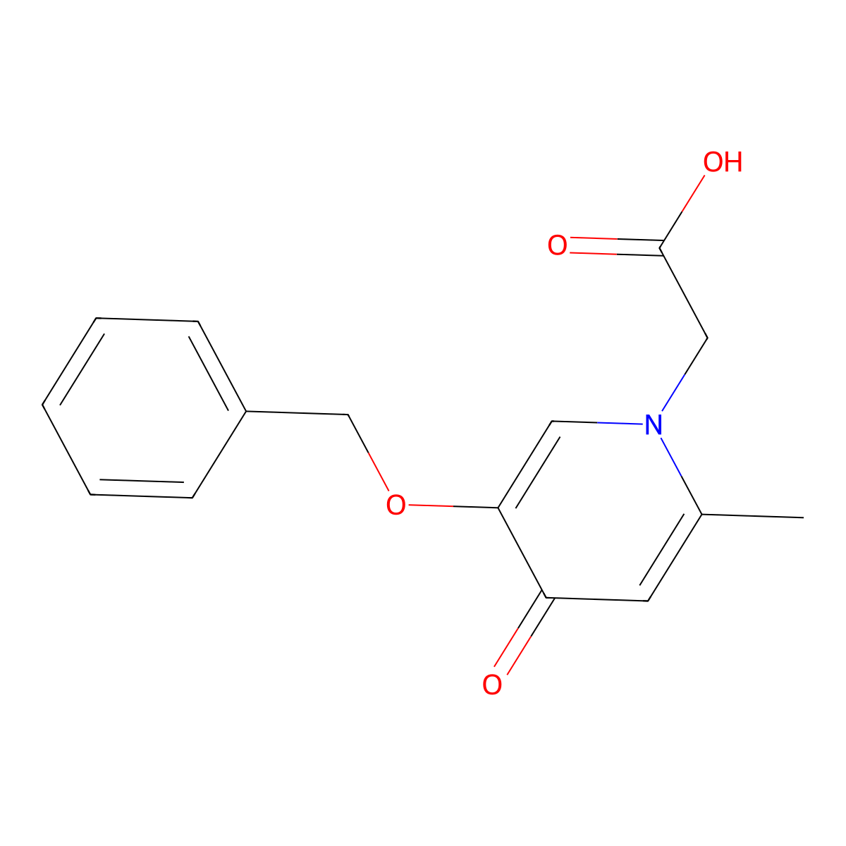 [5-(benzyloxy)-2-methyl-4-oxopyridin-1(4H)-yl]acetic acid molecular structure, CAS 1324070-99-6