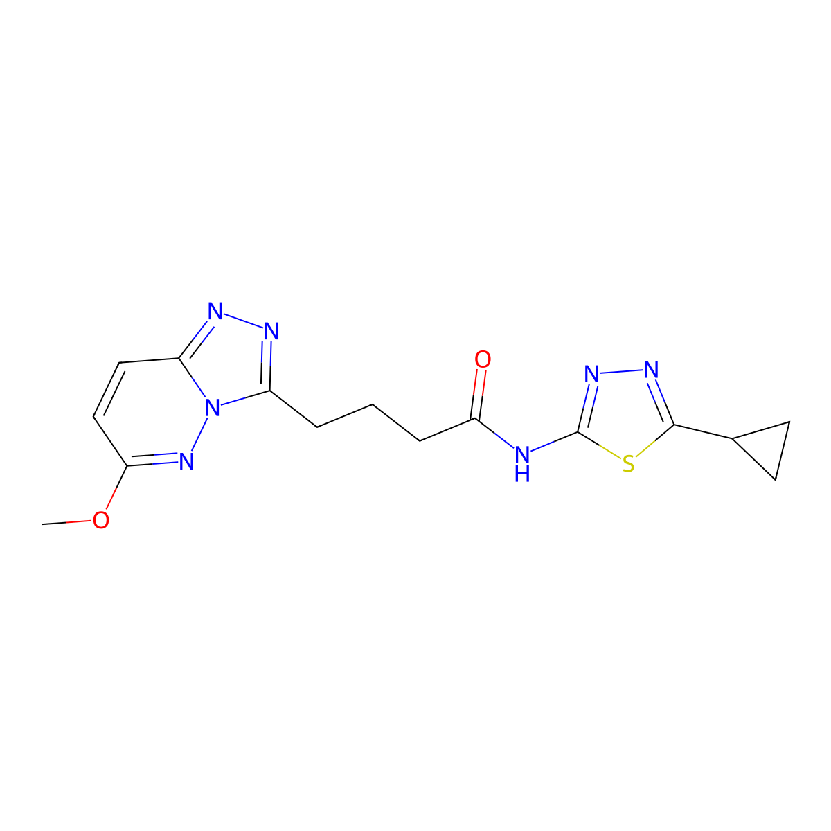 N-(5-cyclopropyl-1,3,4-thiadiazol-2-yl)-4-(6-methoxy[1,2,4]triazolo[4,3-b]pyridazin-3-yl)butanamide molecular structure, CAS 1324071-10-4