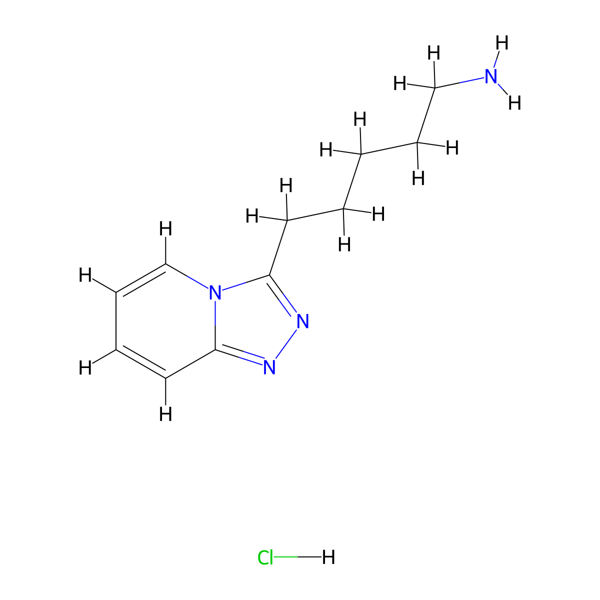 5-([1,2,4]Triazolo[4,3-a]pyridin-3-yl)pentan-1-amine hydrochloride molecular structure, CAS 1324071-39-7