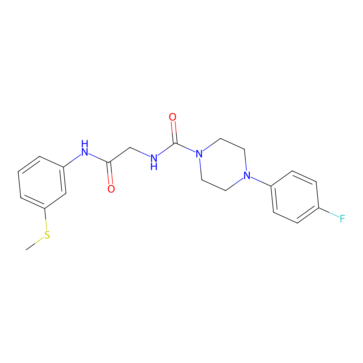 4-(4-fluorophenyl)-N-(2-{[3-(methylsulfanyl)phenyl]amino}-2-oxoethyl)piperazine-1-carboxamide molecular structure, CAS 1324071-62-6
