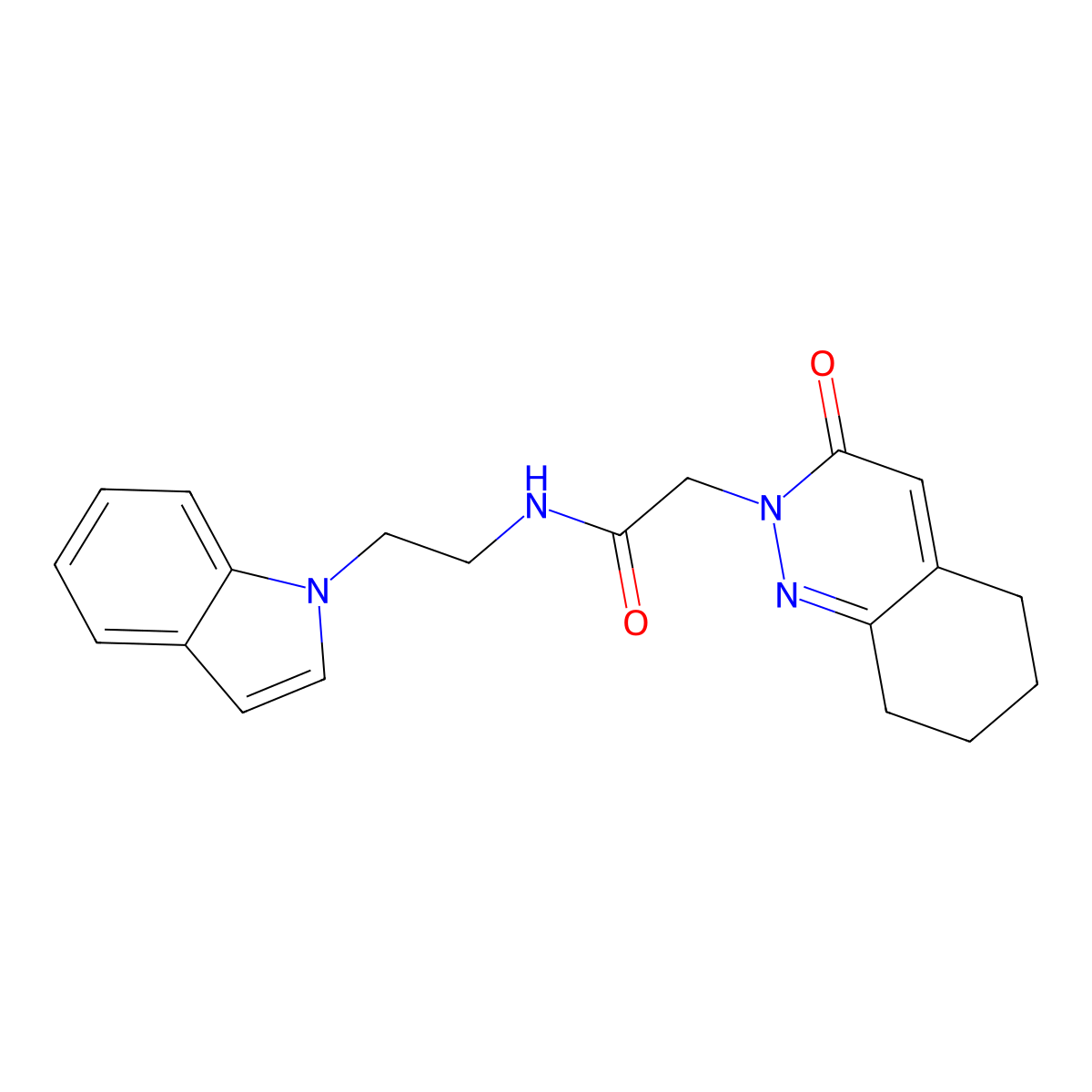N-[2-(1H-indol-1-yl)ethyl]-2-(3-oxo-5,6,7,8-tetrahydrocinnolin-2(3H)-yl)acetamide molecular structure, CAS 1324071-73-9