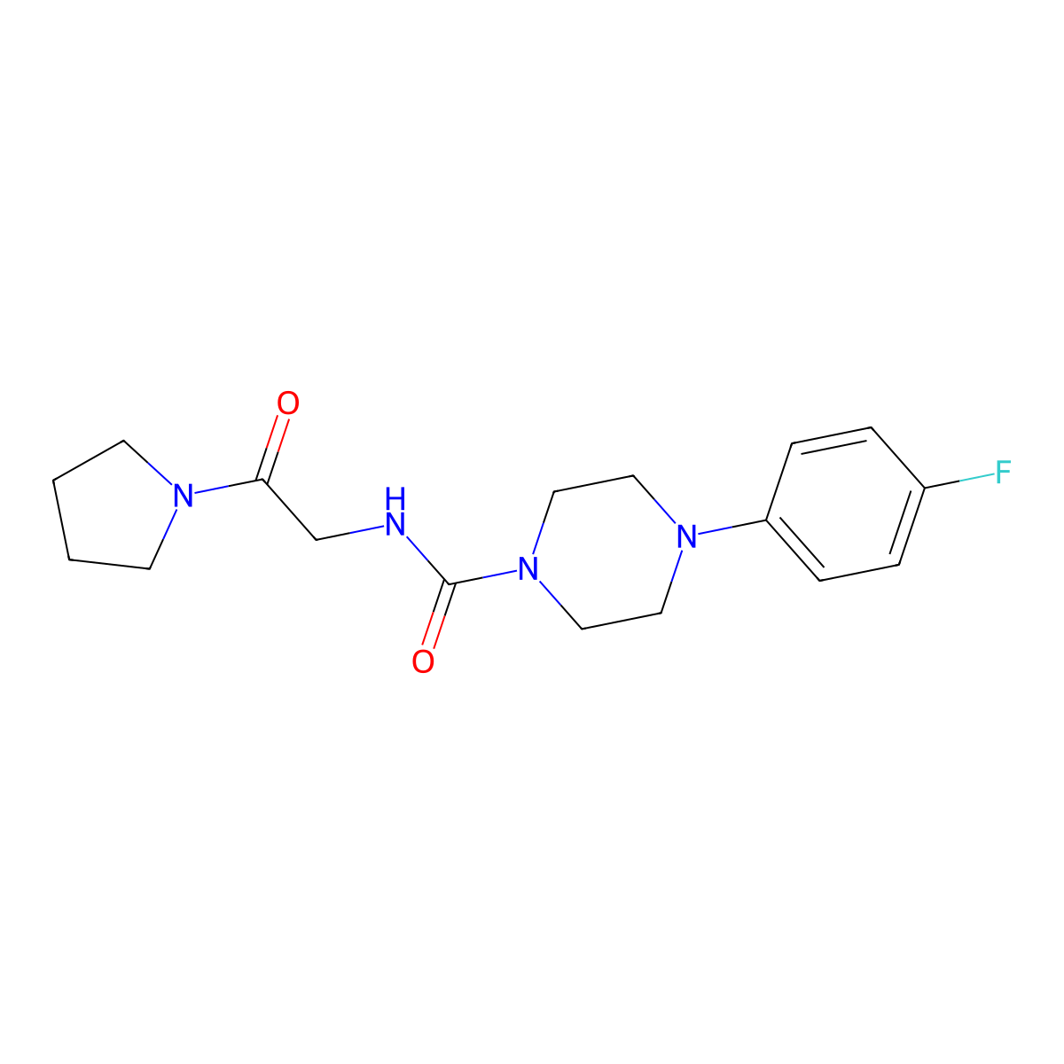 4-(4-fluorophenyl)-N-[2-oxo-2-(pyrrolidin-1-yl)ethyl]piperazine-1-carboxamide molecular structure, CAS 1324071-81-9
