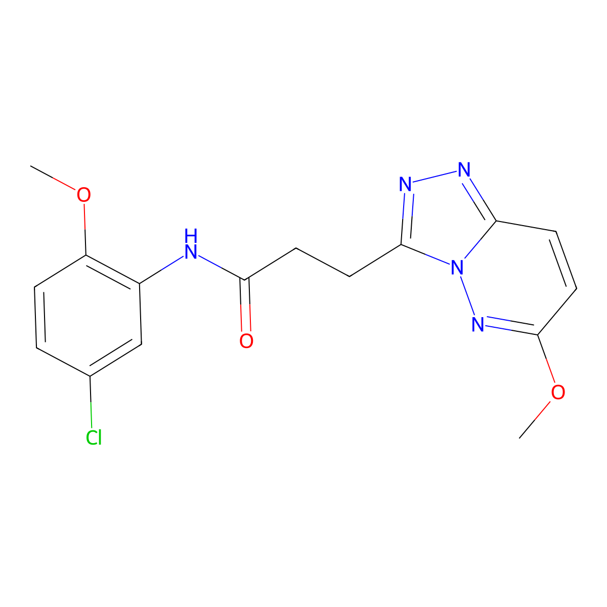 N-(5-chloro-2-methoxyphenyl)-3-(6-methoxy[1,2,4]triazolo[4,3-b]pyridazin-3-yl)propanamide molecular structure, CAS 1324071-91-1