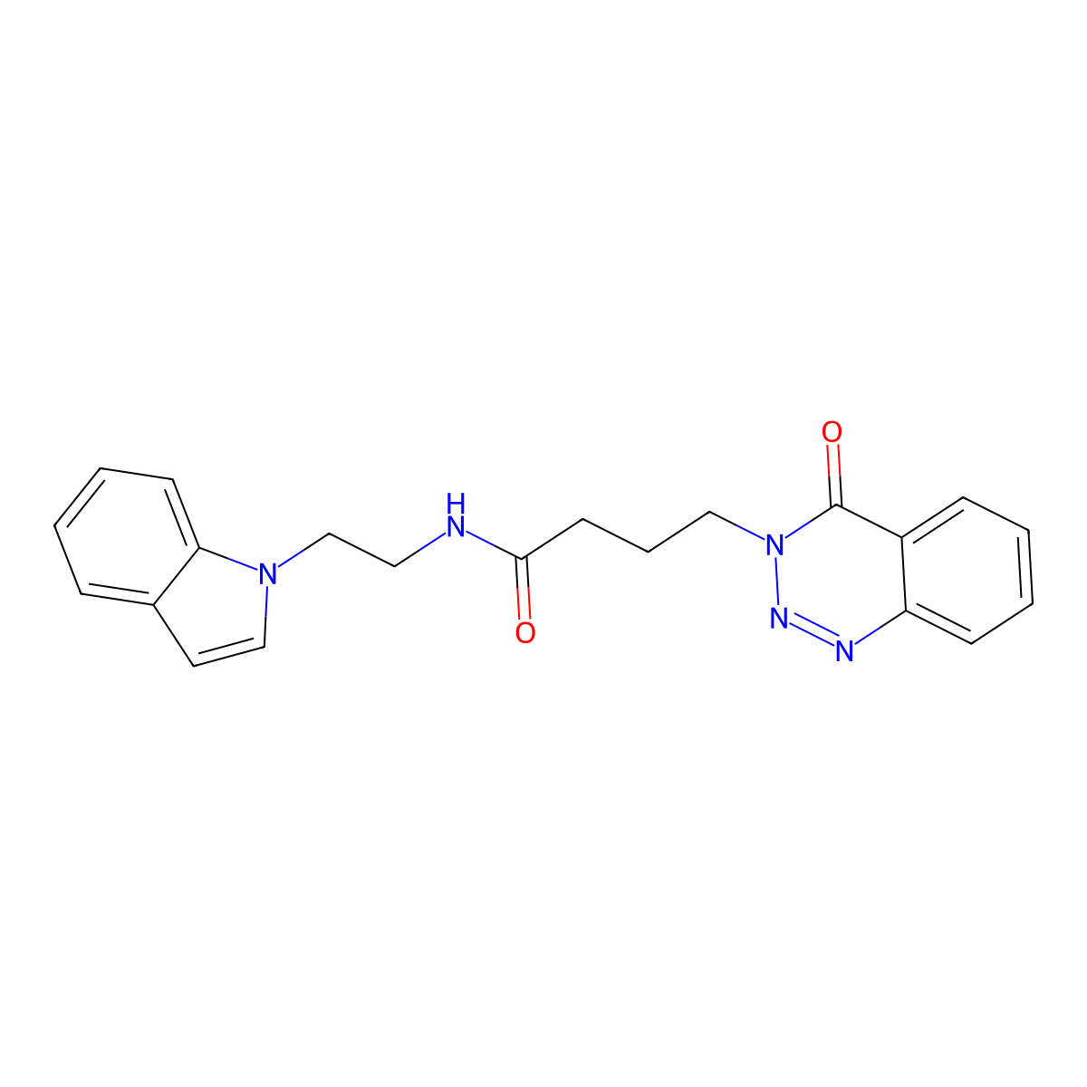 N-[2-(1H-indol-1-yl)ethyl]-4-(4-oxo-1,2,3-benzotriazin-3(4H)-yl)butanamide molecular structure, CAS 1324072-01-6