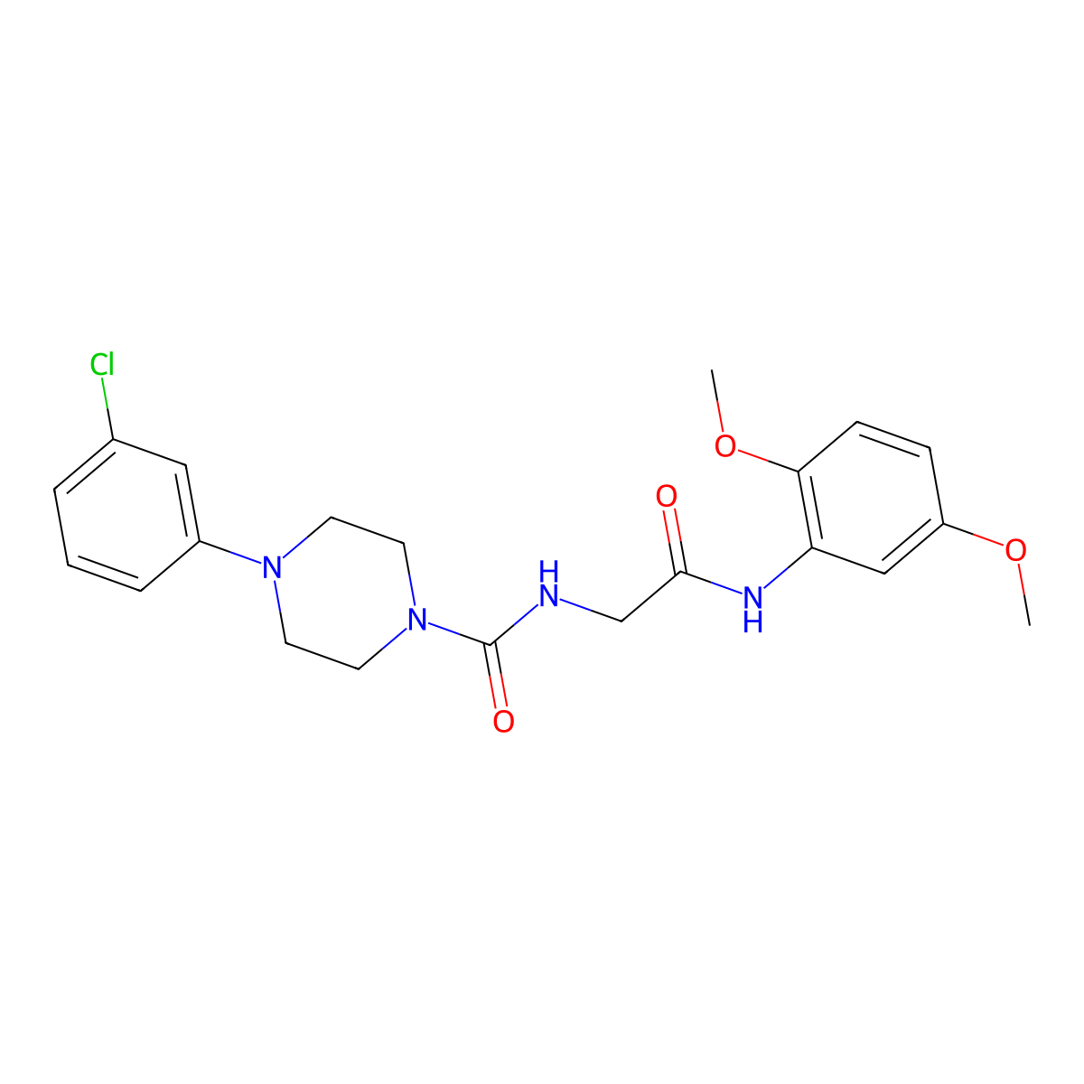 4-(3-chlorophenyl)-N-{2-[(2,5-dimethoxyphenyl)amino]-2-oxoethyl}piperazine-1-carboxamide molecular structure, CAS 1324072-13-0