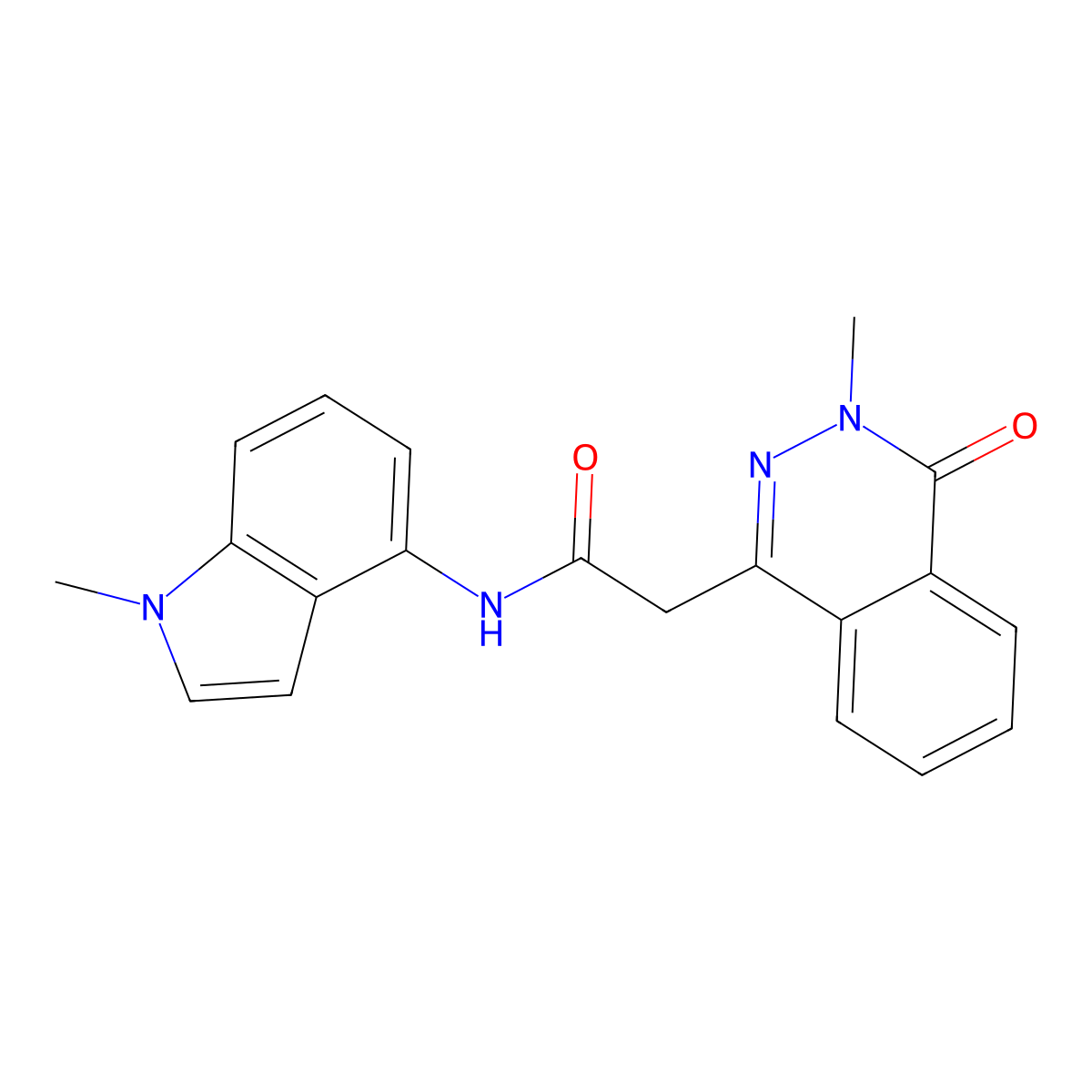N-(1-methyl-1H-indol-4-yl)-2-(3-methyl-4-oxo-3,4-dihydrophthalazin-1-yl)acetamide molecular structure, CAS 1324072-15-2