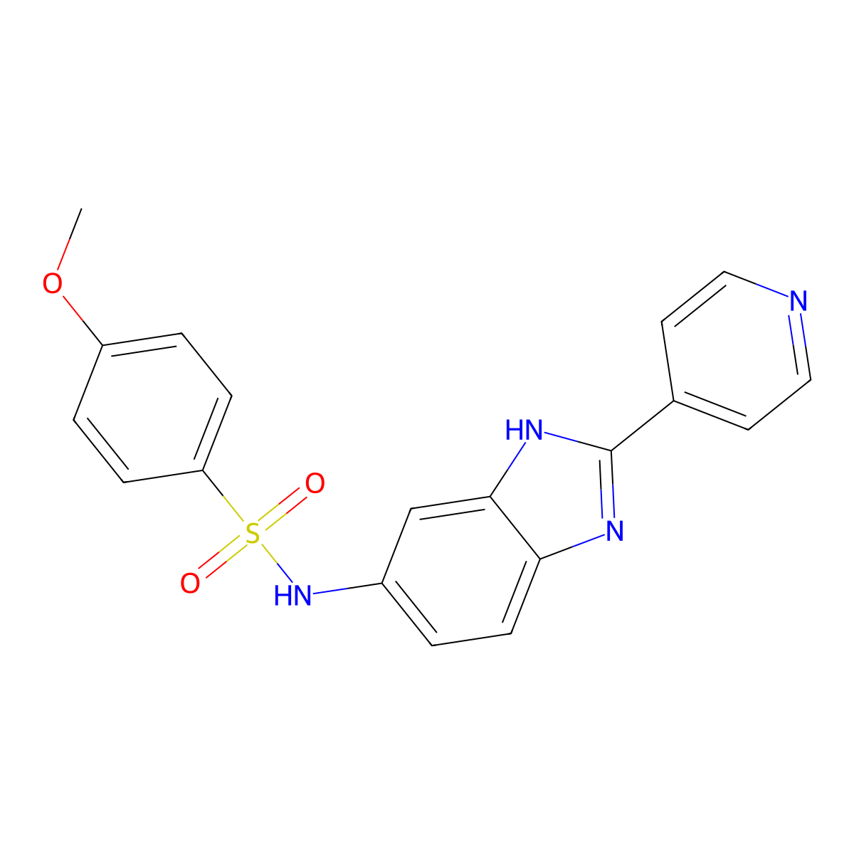 4-methoxy-N-[2-(pyridin-4-yl)-1H-benzimidazol-5-yl]benzenesulfonamide molecular structure, CAS 1324072-22-1
