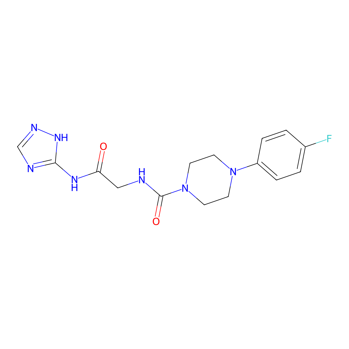 4-(4-fluorophenyl)-N-[2-oxo-2-(1H-1,2,4-triazol-3-ylamino)ethyl]piperazine-1-carboxamide molecular structure, CAS 1324072-38-9